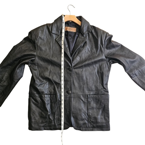 Vintage Black Genuine Leather Blazer Jacket – Men’s Size 42 L - Picture 5 of 7